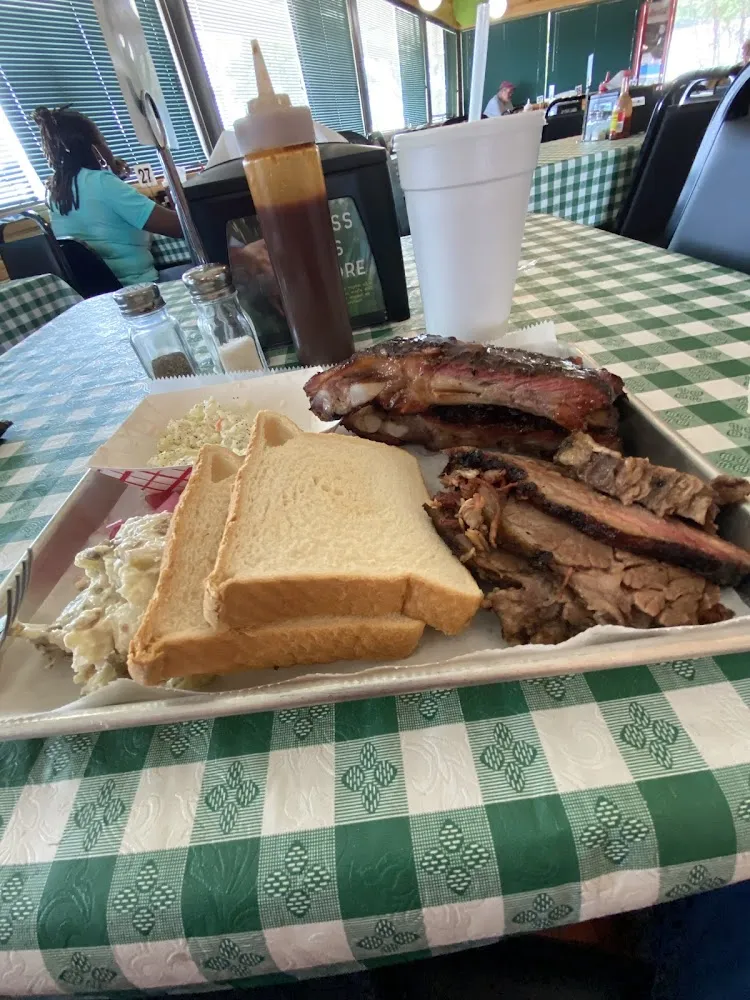 Two Meat Meal Ribs and Brisket Sandwich